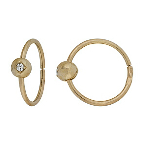 Серьга д/пирсинга из золота с фианитом