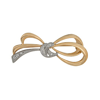 Брошь из золота с фианитом