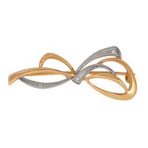 Брошь из золота с фианитом