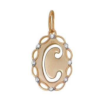 Золотая подвеска с фианитом