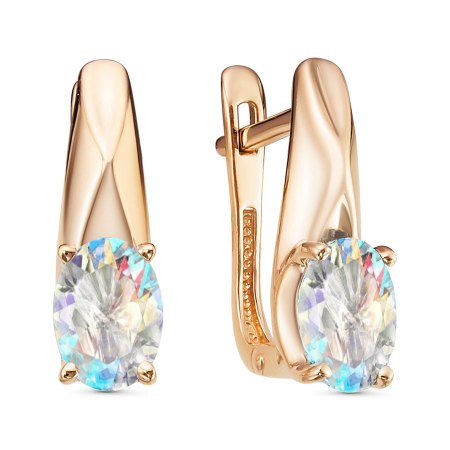 Золотые cерьги с ситаллом