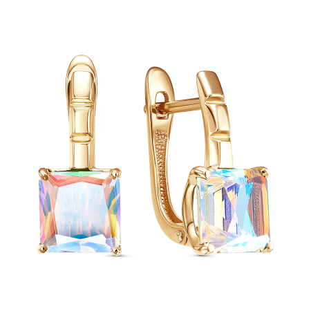 Золотые cерьги с ситаллом