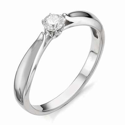Кольцо из белого золота с бриллиантом