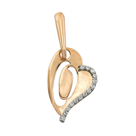 Золотая подвеска с фианитом