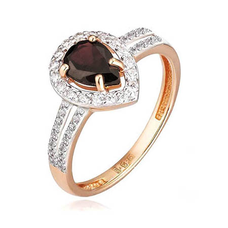 Золотое кольцо с раух-топазом