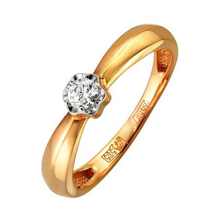 Золотое кольцо с бриллиантом