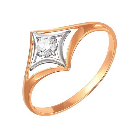 Золотое кольцо с фианитом