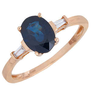 Золотое кольцо с сапфиром