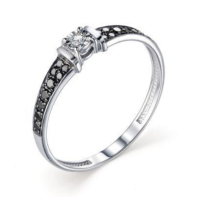 Кольцо из белого золота с бриллиантом