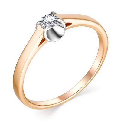 Золотое кольцо с бриллиантом