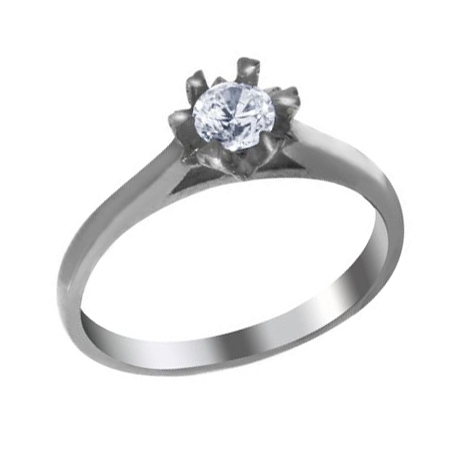 Серебряное кольцо с фианитом