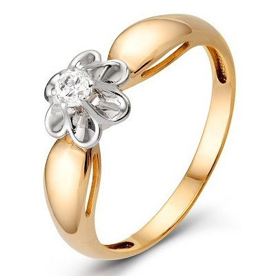 Золотое кольцо с бриллиантом