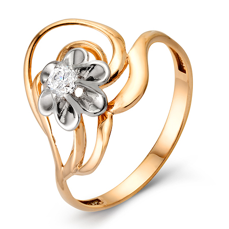 Золотое кольцо с бриллиантом