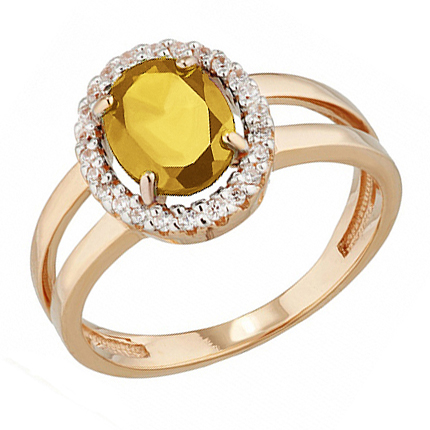 Золотое кольцо с цитрином
