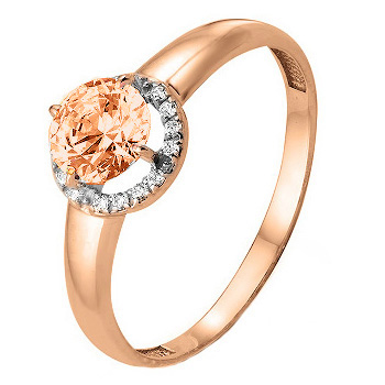 Золотое кольцо с фианитом