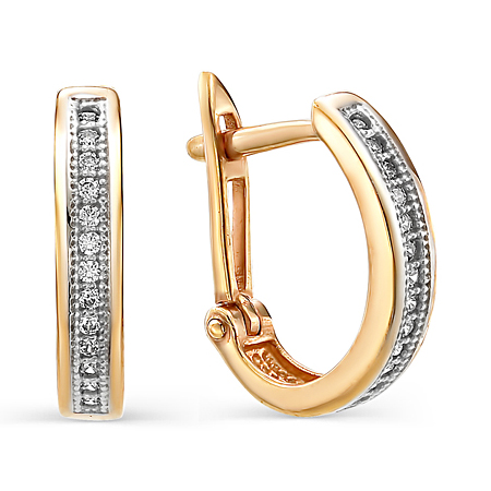 Золотые cерьги с бриллиантом