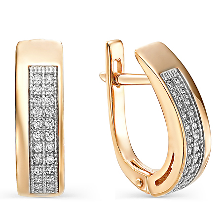 Золотые cерьги с бриллиантом