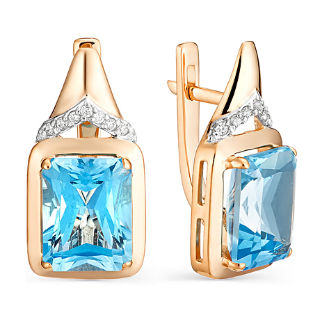 Золотые cерьги с топазом