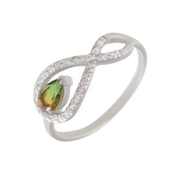 Серебряное кольцо с кристаллом