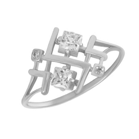 Серебряное кольцо с фианитом