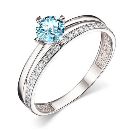 Кольцо из белого золота с фианитом