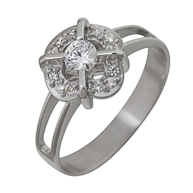 Серебряное кольцо с фианитом