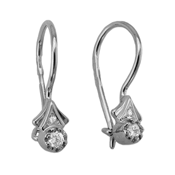 Серебряные cерьги с фианитом