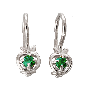 Серебряные cерьги классические с фианитом