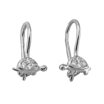 Серебряные cерьги классические с фианитом