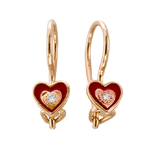 Золотые cерьги классические с фианитом