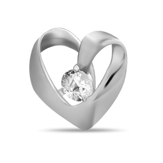 Подвеска из белого золота с фианитом