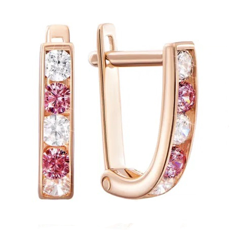 Золотые cерьги с фианитом