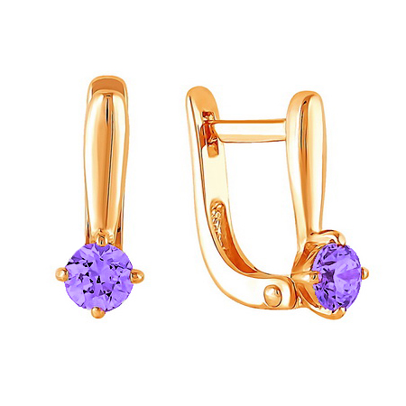 Золотые cерьги с фианитом