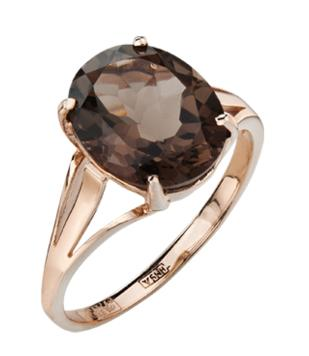 Золотое кольцо с раух-топазом