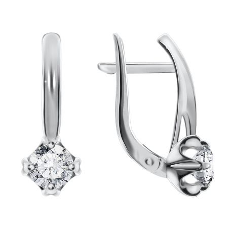 Серебряные cерьги с фианитом