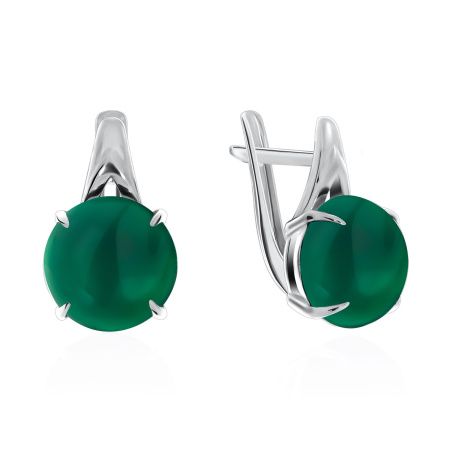 Серебряные cерьги с агатом