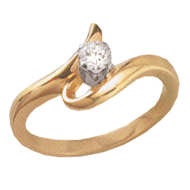 Золотое кольцо с бриллиантом