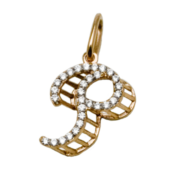 Золотая подвеска с фианитом