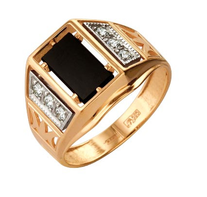 Печатка из золота с ониксом