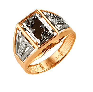 Печатка из золота с ониксом