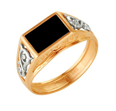 Печатка из золота с ониксом