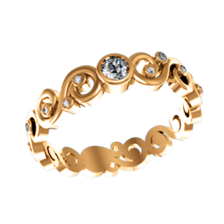 Золотое кольцо с бриллиантом