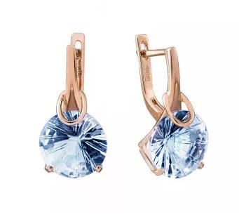 Золотые cерьги с топазом