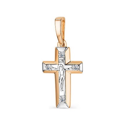 Крест из золота с бриллиантом