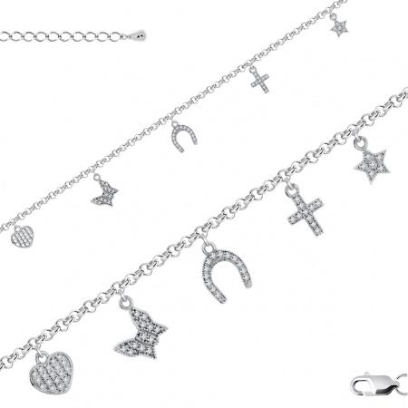 Серебряный браслет с фианитом