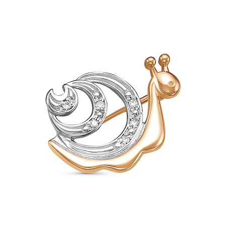 Брошь из золота с фианитом