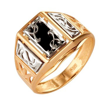 Печатка из золота с ониксом