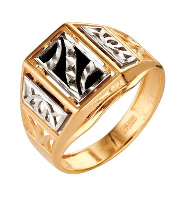 Печатка из золота с ониксом