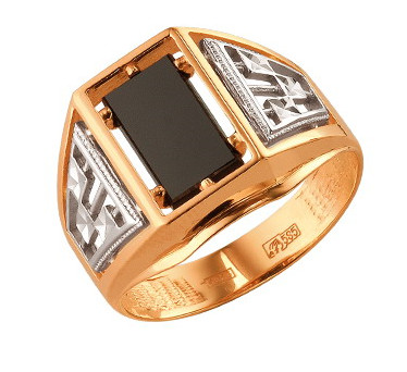 Печатка из золота с ониксом