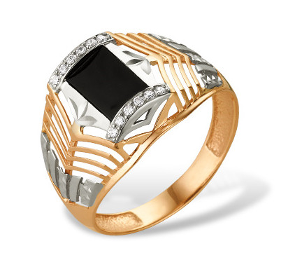 Печатка из золота с ониксом